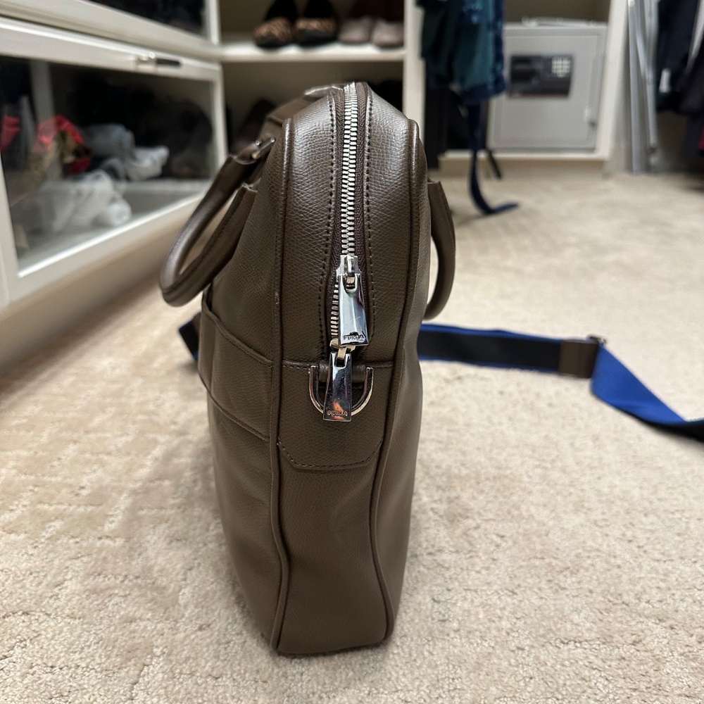 Furla Brown Leather soft side brief case/tote, Unisex - Picture 5 of 16